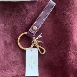 Kate Spade Plum Leather Keychain